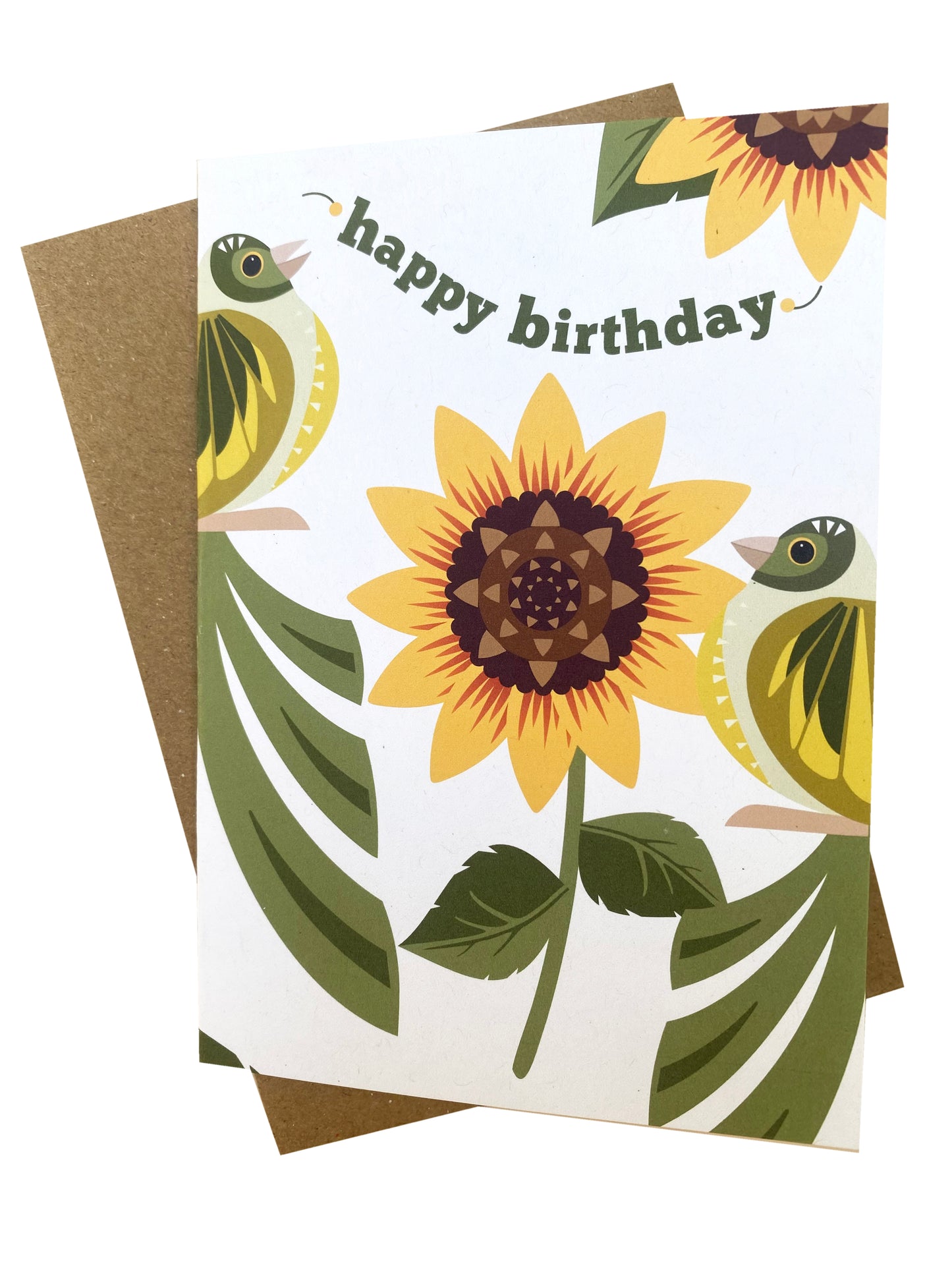 Greenfich and Sunflower Greetings Card