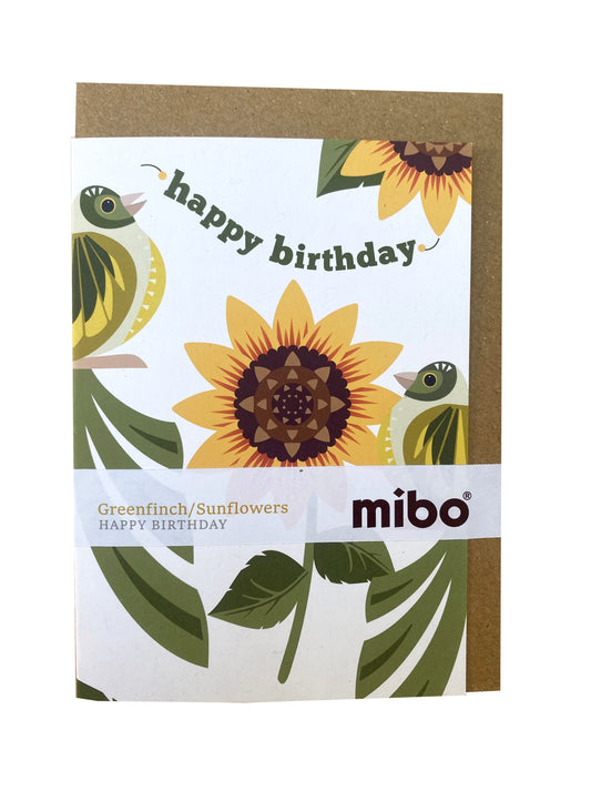 Greenfich and Sunflower Greetings Card